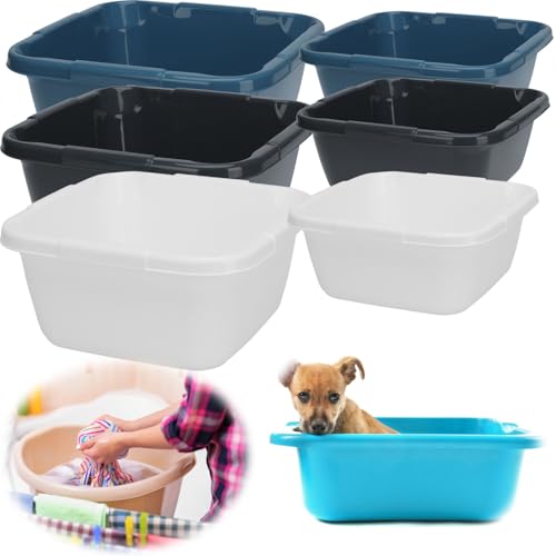 LS-LebenStil Kunststoff Waschschüssel 9L Weiß 33cm Viereckschüssel Fußwanne Spülschüssel Wäschekorb Waschwanne Abwaschschüssel stapelbar tragbares Waschbecken Wanne Camping Wohnmobil von LS-LebenStil