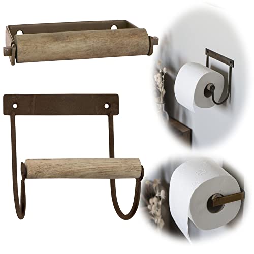 LS-LebenStil Metall Toilettenpapierhalter Altum Bronze/Gold 13cm Rollenhalter Holzrolle von LS-LebenStil
