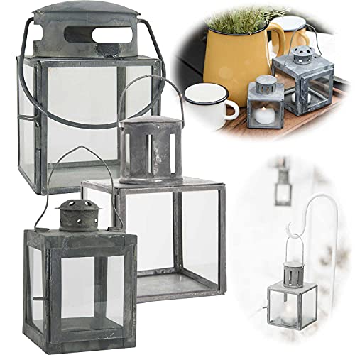 LS-LebenStil Mini Metall Teelicht Grau 11cm Windlicht Garten-Laterne Kerzenhalter Henkel Teelichthalter für Teelicht kleine Stumpenkerze Gartenlaterne zum Hängen Deko LS-LebenStil Mini Metall Teelicht Grau 11cm Windlicht Garten-Laterne Kerzenhalter Henkel Teelichthalter für Teelicht kleine Stumpenkerze Gartenlaterne zum Hängen Deko von LS-LebenStil