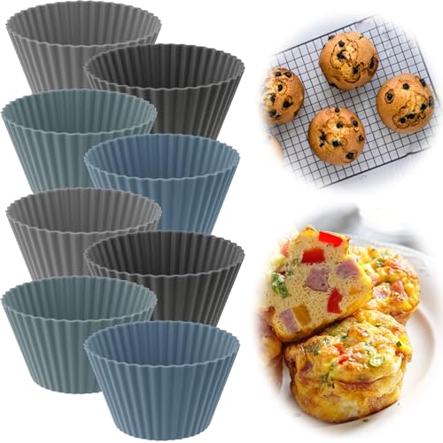 LS-LebenStil Silikon 8x Muffin-Förmchen 6x3cm - Set 8 Stück - Backform Kuchenform Cupcake-Formen Brownie Törtchen Schokoladenform Silikonformen für Muffins Kuchen und Pudding Wiederverwendbar von LS-LebenStil