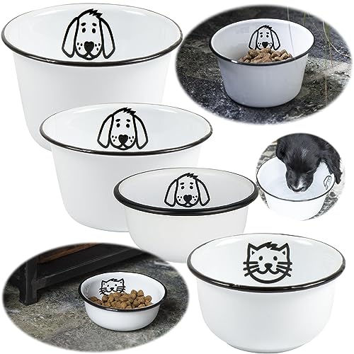 LS-LebenStil Vintage Hundenapf Fressnapf Emaille Weiß 11x5cm Retro Napf für Hunde mt Motiv Wassernapf Futterstation Futterbar Reisenapf klein LS-LebenStil Vintage Hundenapf Fressnapf Emaille Weiß 11x5cm Retro Napf für Hunde mt Motiv Wassernapf Futterstation Futterbar Reisenapf klein von LS-LebenStil