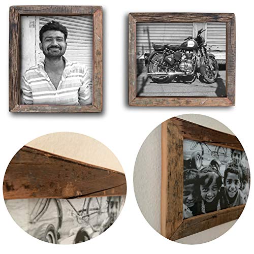 LS-LebenStil Vintage Wand Bilderrahmen Unika - Fundholz Recycelt - Rustikal Braun - 20x30cm - Retro Fotorahmen Leerrahmen für Leinwand Bilder Passepartouts zum Aufhängen Collage Photo Frames von LS-LebenStil