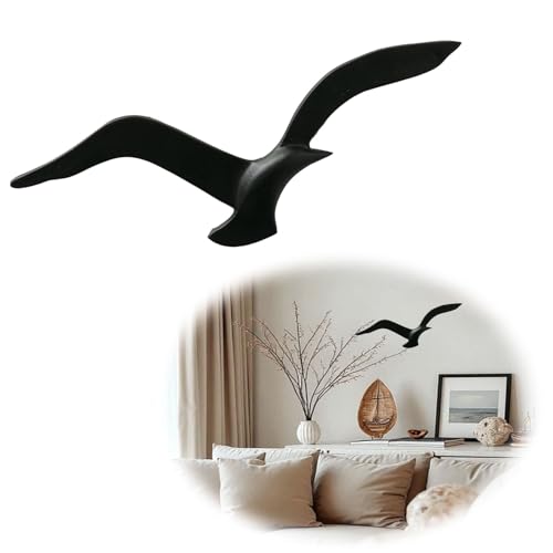 LS-LebenStil XL Wand-Deko Möwe - 35cm Schwarz Alu - Maritim Vogel Wand-Objekt Wandhänger Deko-Figur Wand-Kunst Hänge-Dekoration Wohnzimmer Schlafzimmer Badezimmer Flur Wohn-Dekoration zum Aufhängen LS-LebenStil XL Wand-Deko Möwe - 35cm Schwarz Alu - Maritim Vogel Wand-Objekt Wandhänger Deko-Figur Wand-Kunst Hänge-Dekoration Wohnzimmer Schlafzimmer Badezimmer Flur Wohn-Dekoration zum Aufhängen von LS-LebenStil