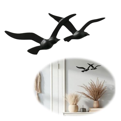 LS-LebenStil XL Wand-Deko Möwe - 39cm 2-fach Schwarz Alu Vogel Wand-Objekt Wandhänger Deko-Figur Wand-Kunst Hänge-Dekoration Wohnzimmer Schlafzimmer Badezimmer Flur Wohn-Dekoration zum Aufhängen LS-LebenStil XL Wand-Deko Möwe - 39cm 2-fach Schwarz Alu Vogel Wand-Objekt Wandhänger Deko-Figur Wand-Kunst Hänge-Dekoration Wohnzimmer Schlafzimmer Badezimmer Flur Wohn-Dekoration zum Aufhängen von LS-LebenStil