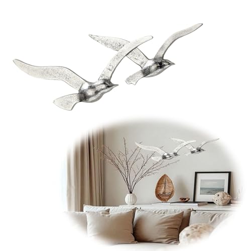 LS-LebenStil XL Wand-Deko Möwe - 39cm 2-fach Silber Alu Vogel Wand-Objekt Wandhänger Deko-Figur Wand-Kunst Hänge-Dekoration Wohnzimmer Schlafzimmer Badezimmer Flur Wohn-Dekoration zum Aufhängen LS-LebenStil XL Wand-Deko Möwe - 39cm 2-fach Silber Alu Vogel Wand-Objekt Wandhänger Deko-Figur Wand-Kunst Hänge-Dekoration Wohnzimmer Schlafzimmer Badezimmer Flur Wohn-Dekoration zum Aufhängen von LS-LebenStil