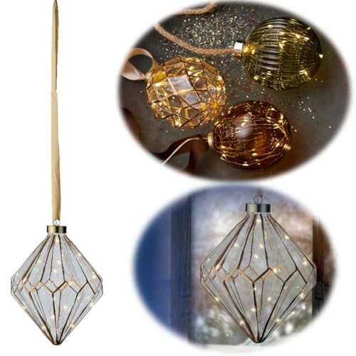LS-LebenStil XXL Deko Glas Licht-Kugel 15 LED 16cm Diamant Timer Batterie-Fach Gold zum Anhängen LS-LebenStil XXL Deko Glas Licht-Kugel 15 LED 16cm Diamant Timer Batterie-Fach Gold zum Anhängen von LS-LebenStil