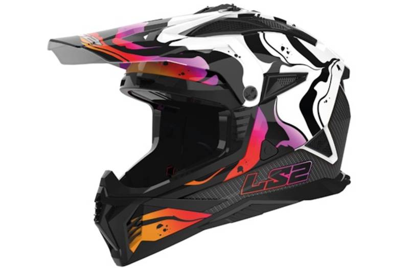 LS2 Crosshelm MX708 Force II L Schwarz / Weiß / Bunt Wash von LS2