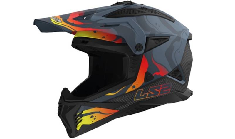 LS2 Crosshelm MX708 Force II XL Schwarz / Grau / Bunt Wash von LS2