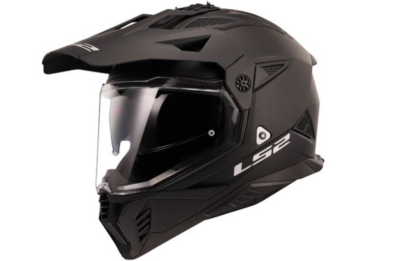 LS2 Endurohelm MX702 Pioneer II 3XL Schwarz matt Solid von LS2