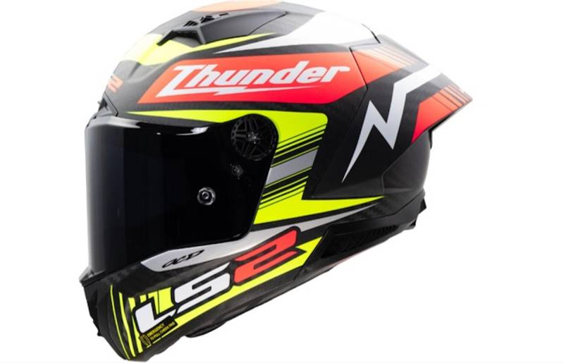 LS2 Integralhelm FF805 Thunder Carbon GP Aero XXL Schwarz / Rot / Gelb Replica Black von LS2