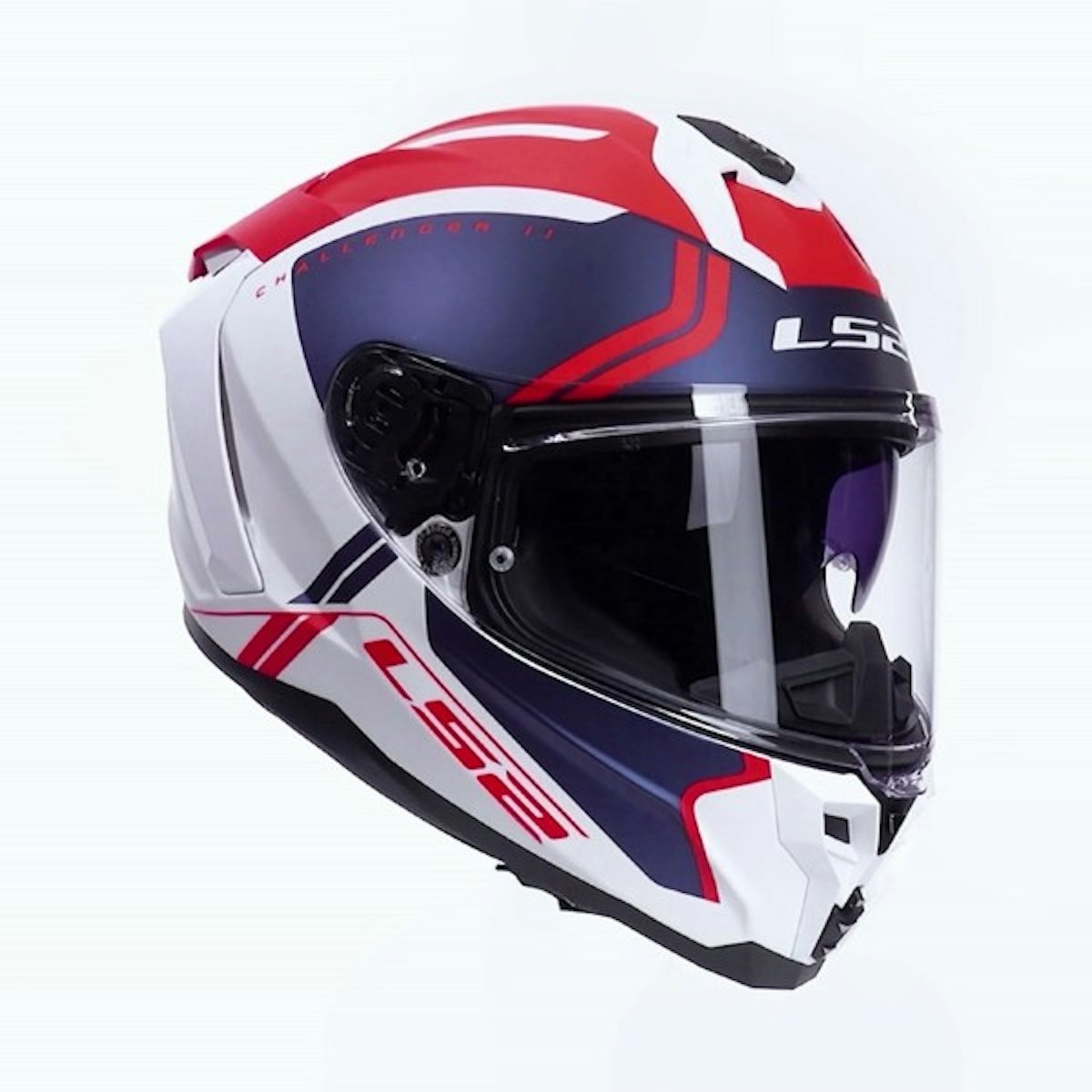 LS2 Integralhelm FF817 Challenger II Titan Weiß Blau Rot XL von LS2
