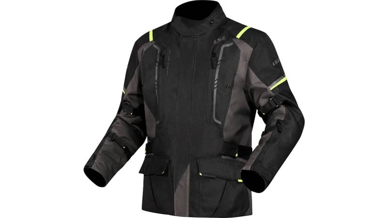 LS2 Narvik Jacke Schwarz / Grau / Neongelb Herren Gr.3xl von LS2