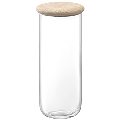 LSA Dine Container & Eichendeckel Ø12,5 cm H28 cm | 1 Einheit | mundgeblasenes & handgefertigtes Glas | handgehobeltes Holz | DI65 von LSA International