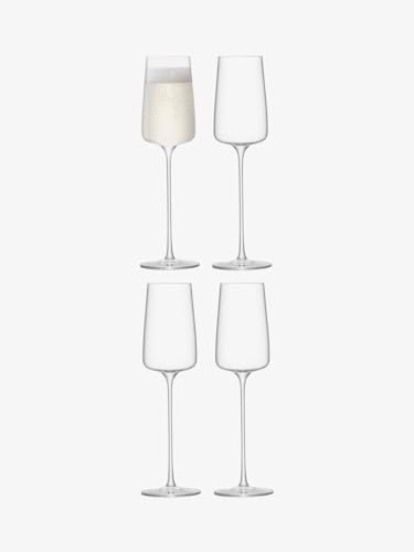 LSA Metropolitan Champagnerflöte, 230 ml, transparent, 4 Stück, spülmaschinenfest, MW05 von LSA International