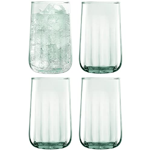 LSA Mia Highball, 590 ml, recycelt, Teil Optik, 4 Stück, recycelte Glaswaren, MZ37 von LSA International