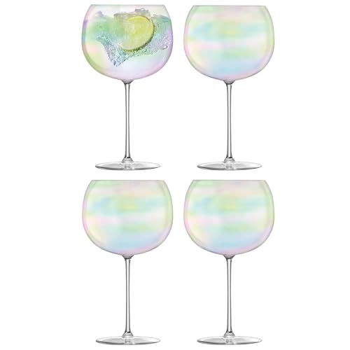 LSA Bubble Balloon Glass 680ml Pearl | Set of 4 | Mundgeblasenes & handgefertigtes Glas | BB02 von LSA International