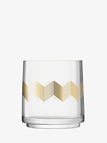 Chevron Sturmlicht/Vase H14cm Gold von LSA International