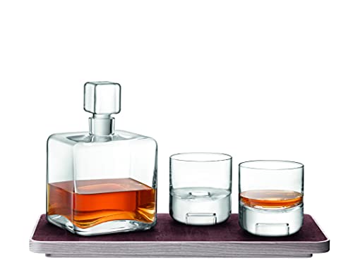 LSA Cask Whisky Connoisseur Set Klar & Asche/Korkschale L20cm | 1 Einheit | mundgeblasen & handgemachtes Glas | handgehobeltes Holz | KC06 von LSA International