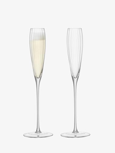 LSA International Aurelia Grand Champagner Flöte 165 ml klar Optik X 2, Set von 2 von LSA International