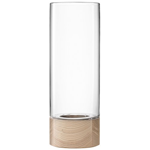 LSA Lotta Vase Inkl. Untergestell aus Holz Ø22 x 62 cm, Glas, transparent, H62cm von LSA International