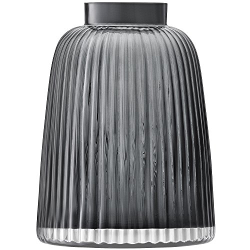 LSA Pleat Vase H26cm Grau von LSA International