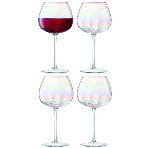 LSA Rotweinglas, Glas, Mother of Pearl, 4 Stück (1er Pack), 4 von LSA International