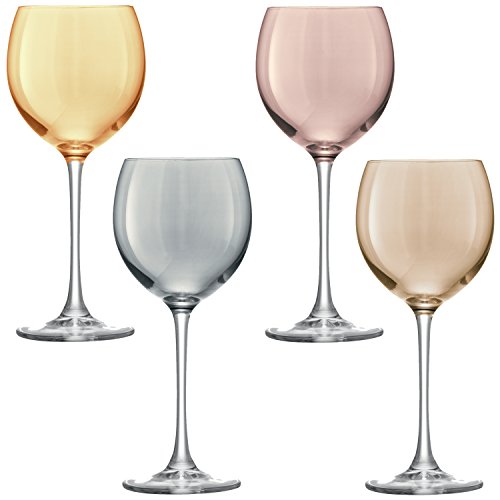 LSA Metallics Polka Weinglas, 400 ml, 4 St ck, 40cl Weingl ser, farbig, sortiert von LSA