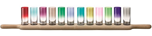 LSA International Paddle Grand Wodka Set & Eichenbrett L77cm - farblich Sortiert * von LSA International