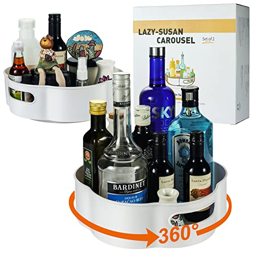 LSAIFATER Lazy-Susan-Karussell, drehbares Tablett in Blumenform, ideal als Gewürzregal (25 * 8 cm & 30 * 10 cm) von LSAIFATER