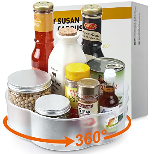 LSAIFATER Kühlschrank Organizer, kleiner Drehteller küchenorganisation-lazy susan in Blumenform, drehbarer Gewürzhalter für für Vorratsdosen und Gewürze(25 * 8 cm) von LSAIFATER
