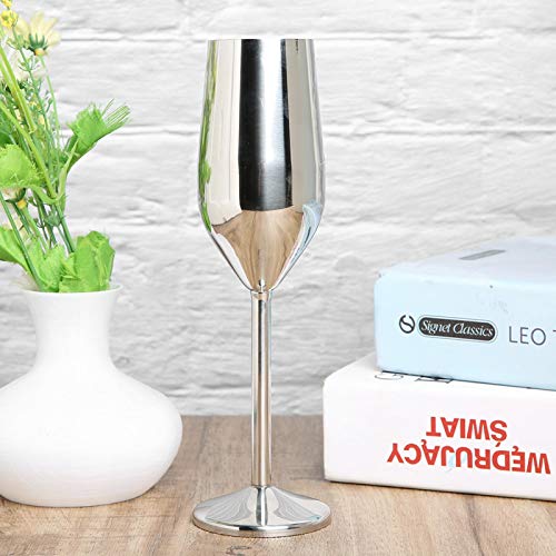 LSAR Champagnerbecher, rostfreie Champagnergläser Unzerbrechliche Champagnergläser Champagnerflötenbecher, für zu Hause(Silver) von Pomya