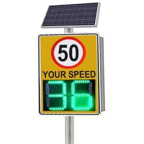 20''x27'' Solarbetriebenes Radar-Geschwindigkeits-Feedback-Schild,Straßenwarnung Solar-Radar-Geschwindigkeitsbegrenzungsschild LED-Anzeige Für Autobahnen,Geschwindigkeitsbegrenzte Straßen,50x70 von LSBHPPD