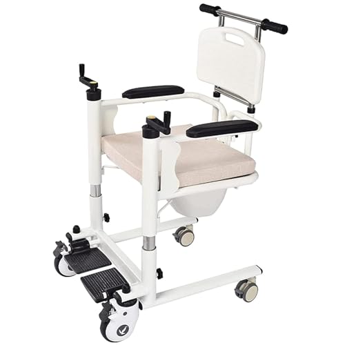 LSBHPPD Patientenlifter-Transferstuhl,Adjustable Lifting Bath Mobile Commode Rollstuhl Wheelchair with Toilet Seat, Patienten Transfer Lift Dusche Stuhl Mit Toilette Für Behinderte von LSBHPPD