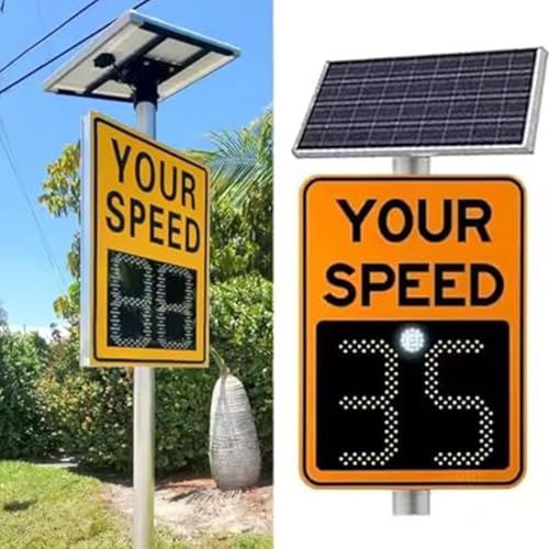 Solarbetriebenes Radar-Geschwindigkeitsbegrenzungsschild, Aluminium-Geschwindigkeits Radar-Feedbackschild, Geschwindigkeitsdetektoren Für Straßen Und Wohngebiete, Wasserdicht,50x70 von LSBHPPD