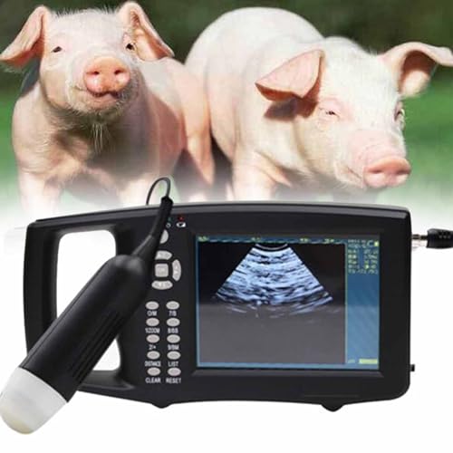 Ultraschall-Veterinär-Trächtigkeitstester mit 3,5-MHz Wasserdichter Mechanischer-Sonde,Tragbarer Wiederaufladbarer Veterinär Ultraschall Scanner für Schweine Und Schafen von LSBHPPD