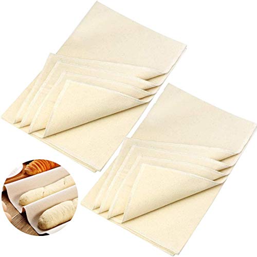 Bäckerleinen Teigtuch, Professionelles Gärtuch, Leinentuch zur Brot-Fementation, Teigbäckertuch, Baguettematte，100% unbehandelten Natur Leinen für， Baguette-backblech（120x70cmx2pcs） von LSCAG