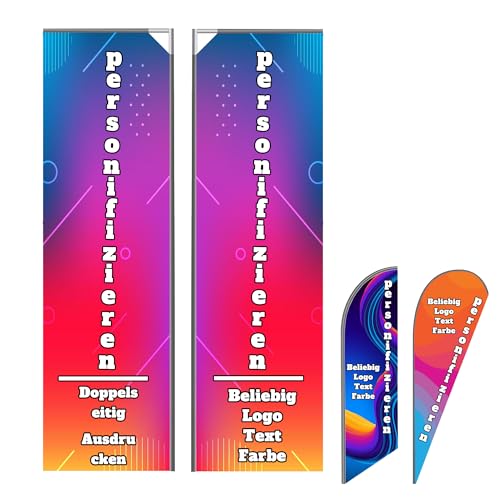 LSDINDF Personalisierte Teardrop Feder Flaggen, Benutzerdefinierte Feder Flaggen, Personalisierte Werbung Flagge Zeichen, personalisierte beachflag, Zeichen Werbung Drucken Text Logo(nur Flagge). von LSDINDF