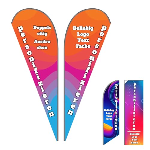 LSDINDF Personalisierte Teardrop Feder Flaggen, Benutzerdefinierte Feder Flaggen, Personalisierte Werbung Flagge Zeichen, personalisierte beachflag, Zeichen Werbung Drucken Text Logo(nur Flagge). von LSDINDF