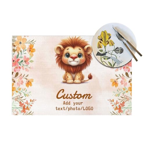 LSDINDF Personalisierte Tischsets, Personalisierbares Tischset Bedrucken mit Foto/Text, Tischset Kinder mit Name, rutschfeste, Hitzebeständig und waschbar. von LSDINDF