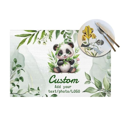 LSDINDF Personalisierte Tischsets, Personalisierbares Tischset Bedrucken mit Foto/Text, Tischset Kinder mit Name, rutschfeste, Hitzebeständig und waschbar. von LSDINDF