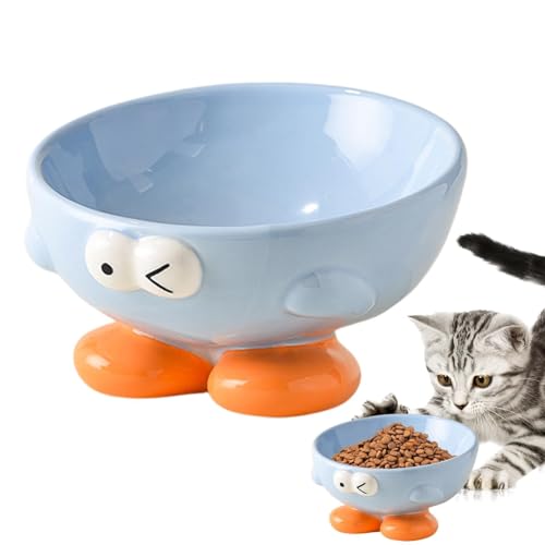 Hundenapf Erhöhte Katzennäpfe, erhöhter Futternapf for Haustiere – Komfort-Futternäpfe gegen Erbrechen for kleine Welpen und mittelgroße Tiere(Blue) von LSDLOUYAQNG