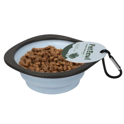 Hundenapf Faltbarer Hundenapf, tragbarer Wassernapf, faltbarer Napf, Futternapf, Bewässerungsbehälter mit Karabinerhaken, Haustierbedarf for Katzen, Spaziergänge im Freien, Camping, Reisen(Blue) von LSDLOUYAQNG