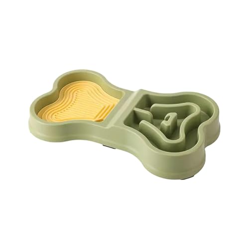 Hundenapf Futter- und Wassernäpfe – rutschfester Futternapf for langsames Fressen, tragbarer Puzzle-Futterspender for Hunde, Welpen, Zuhause, Reisen, drinnen und draußen(Green) von LSDLOUYAQNG