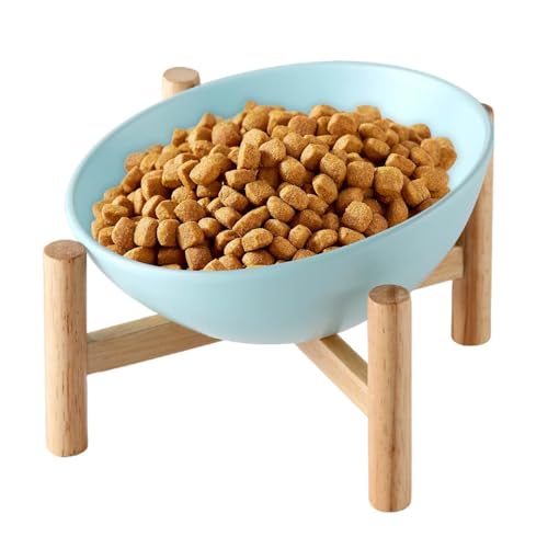 Hundenapf Keramik-Hundenäpfe mit Ständer, auslaufsichere Keramik-Hundenäpfe, Anti-Erbrechen-Haustiernapf mit Holzständer, rutschfester Hundefutterbehälter for Kätzchen, Welpen(Elevated blue 15cm) Hundenapf Keramik-Hundenäpfe mit Ständer, auslaufsichere Keramik-Hundenäpfe, Anti-Erbrechen-Haustiernapf mit Holzständer, rutschfester Hundefutterbehälter for Kätzchen, Welpen(Elevated blue 15cm) von LSDLOUYAQNG