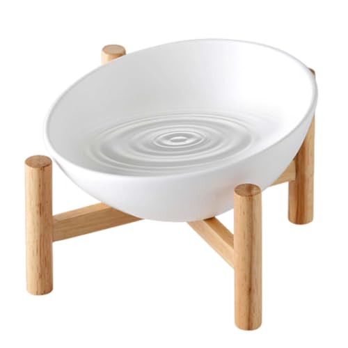 Hundenapf Keramik-Hundenäpfe mit Ständer, auslaufsichere Keramik-Hundenäpfe, Anti-Erbrechen-Haustiernapf mit Holzständer, rutschfester Hundefutterbehälter for Kätzchen, Welpen(Elevated white 15cm) Hundenapf Keramik-Hundenäpfe mit Ständer, auslaufsichere Keramik-Hundenäpfe, Anti-Erbrechen-Haustiernapf mit Holzständer, rutschfester Hundefutterbehälter for Kätzchen, Welpen(Elevated white 15cm) von LSDLOUYAQNG