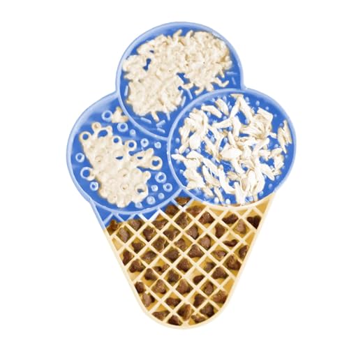 Hundenapf Langsamer Futterspender for Katzen | Katzennapf for langsames Fressen – Futternapf for Katzen aus Silikon, Eiscremeform, Futternapf, Haustierbedarf for alle Rassen, Katzen und Hunde(Blue) von LSDLOUYAQNG