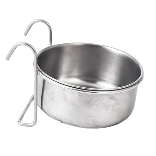 Hundenapf Vogelnäpfe | Effiziente Futternäpfe for Vögel – Stabiler, auslaufsicherer, hängender Wassernapf aus Edelstahl for Trinken for Sittiche, Nymphensittiche, Sittiche und Unzertrennliche(L) von LSDLOUYAQNG