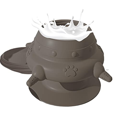 Hundenapf Welpen-Stillstation – Silikon-Stillstation-Futterspender for Welpen, waschbare Welpenflaschen mit 4 Saugern, Stillnäpfe for Milchkätzchen, Kaninchen, Welpen(Iron) von LSDLOUYAQNG