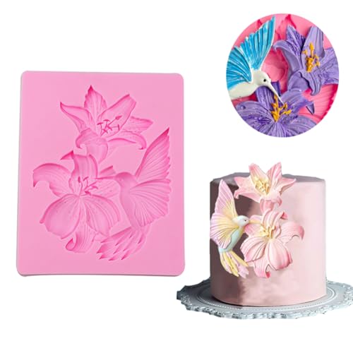 LSDLOUYAQNG Schokoladenformen Kuchen Formen Lilien Birdie Fondant Schokolade Silikon Formen DIY Kuchen Backen Formen von LSDLOUYAQNG