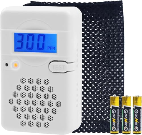 LSENLTY Kohlenmonoxid-Detektoren, 3 Jahre Standby-Zeit, 0–999 CO-Detektorbereich, 85 dB lauter Kohlenmonoxid-Detektor für Reisen und Camping (Netztasche, Batterie im Lieferumfang enthalten) von LSENLTY